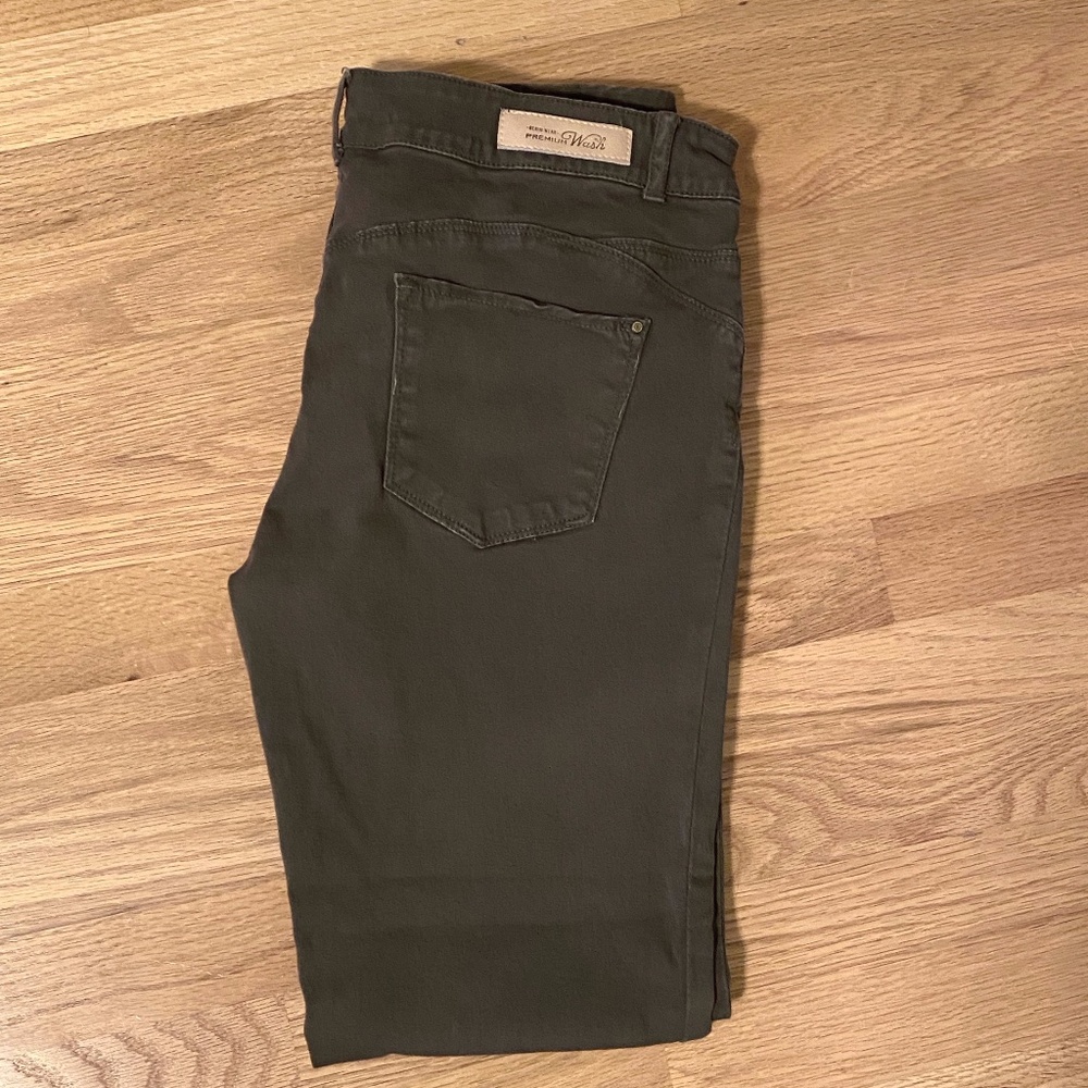 Zara Trafaluc Green Denim Skinny Jeans